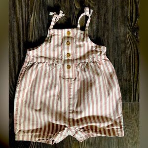 Carters Romper light brown/white stripe. Size 6 months